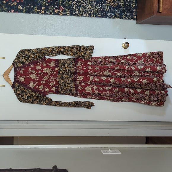 Free People Tilda Wrap Dress Neutral Fall Combo Fall Wedding Guest Maxi Dress - Picture 5 of 10